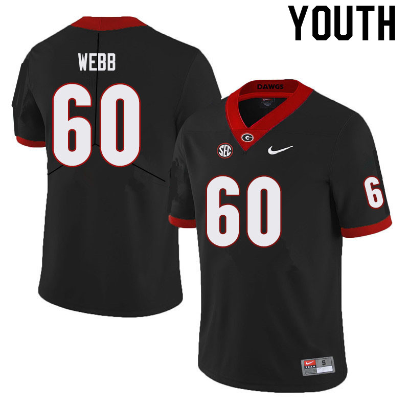 Youth #60 Clay Webb Georgia Bulldogs College Football Jerseys Sale-Black